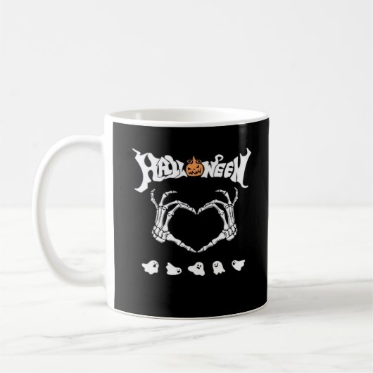 Skeletthandschuh mit Halloween-Design Kaffeetasse (Links)