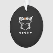 Skeletthandschuh mit Halloween-Design Ornament (Vorderseite)