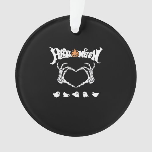 Skeletthandschuh mit Halloween-Design Ornament (Vorderseite)