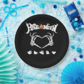 Skeletthandschuh mit Halloween-Design Pappteller (Party)