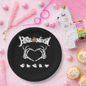 Skeletthandschuh mit Halloween-Design Pappteller (Party)