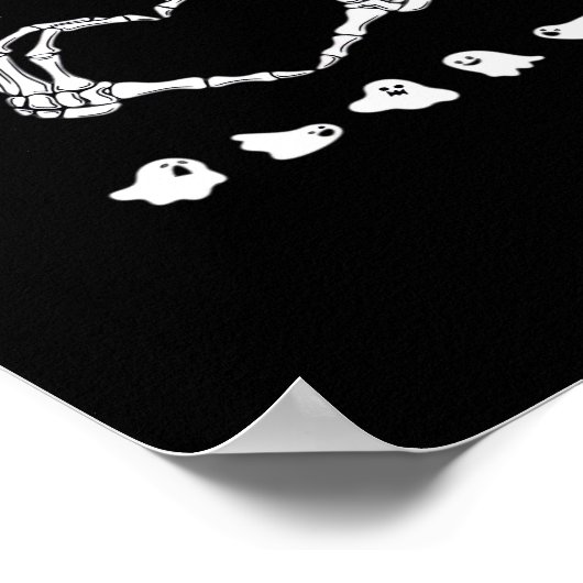 Skeletthandschuh mit Halloween-Design Poster (Ecke)
