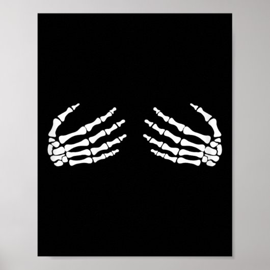 Skeletthandschuhe auf Brustkorb - Hexengeschenk Poster (Vorne)