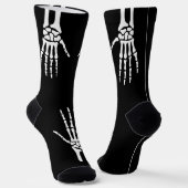 Skeletthandschuhe auf schwarz-schokigem Halloween Socken (Gewinkelt)