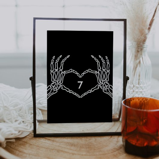 Skeletthandschuhe bis zum Tod von Hochzeiten-Tisch Tischnummer