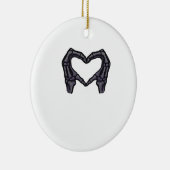 Skeletthandschuhe, die ein Herz bilden Keramik Ornament (Rechts)