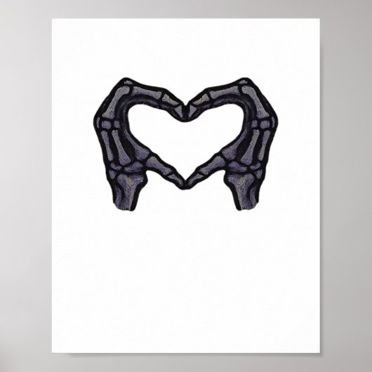 Skeletthandschuhe, die ein Herz bilden Poster (Vorne)