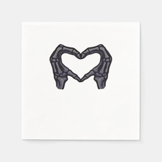 Skeletthandschuhe, die ein Herz bilden Serviette (Vorderseite)
