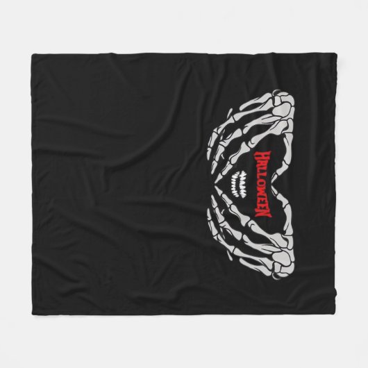Skeletthandschuhe falten sich in einem Herzen. Fun Fleecedecke (Vorderseite (Horizontal))