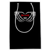 Skeletthandschuhe falten sich in einem Herzen. Fun Mittlere Geschenktüte (Vorderseite)