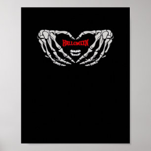 Skeletthandschuhe falten sich in einem Herzen. Fun Poster