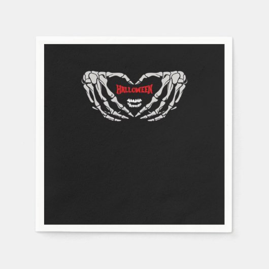 Skeletthandschuhe falten sich in einem Herzen. Fun Serviette (Vorderseite)