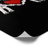 Skeletthandschuhe formen ein Herz mit rotem Herzen Poster (Ecke)