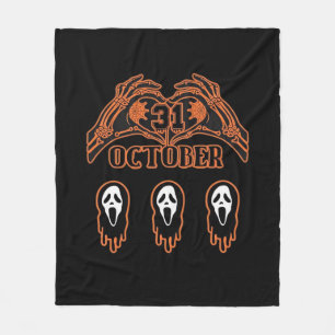 Skeletthandschuhe für klassisches Halloween Fleecedecke