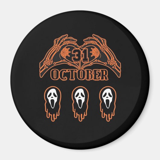 Skeletthandschuhe für klassisches Halloween Magnet (Vorne)