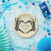 Skeletthandschuhe Gestaltungsart für Herz Pappteller (Party)