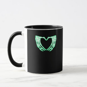 Skeletthandschuhe, Herz, Halloween-Kostüm Tasse