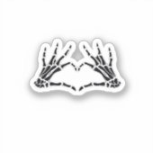 Skeletthandschuhe in Herzform - Einzigartige Kunst Aufkleber (Vorderseite)