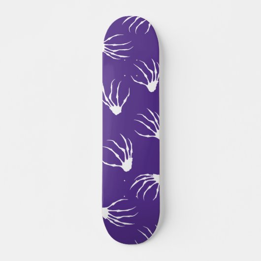Skeletthandschuhe - Lila Skateboard (Vorne)