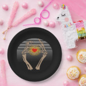 Skeletthandschuhe machen ein Herz Classic Pappteller (Party)