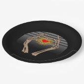 Skeletthandschuhe machen ein Herz Classic Pappteller (Schrägansicht)