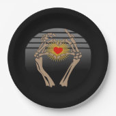 Skeletthandschuhe machen ein Herz Classic Pappteller (Vorderseite)