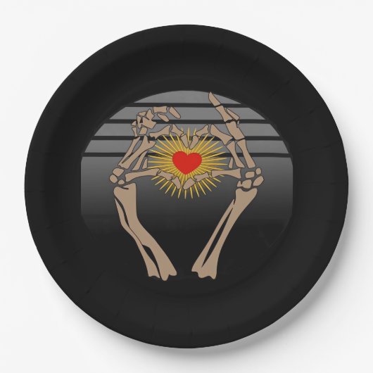 Skeletthandschuhe machen ein Herz Classic Pappteller (Vorderseite)