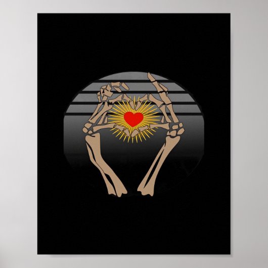 Skeletthandschuhe machen ein Herz Classic Poster (Vorne)