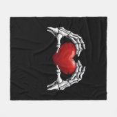 Skeletthandschuhe mit einem roten Herz-Design Clas Fleecedecke (Vorderseite (Horizontal))