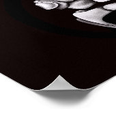 Skeletthandschuhe mit gruseligen Geistern, gotisch Poster (Ecke)