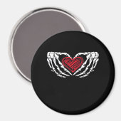 Skeletthandschuhe mit Herz-Klassik Magnet (Vorderseite/Rückseite)