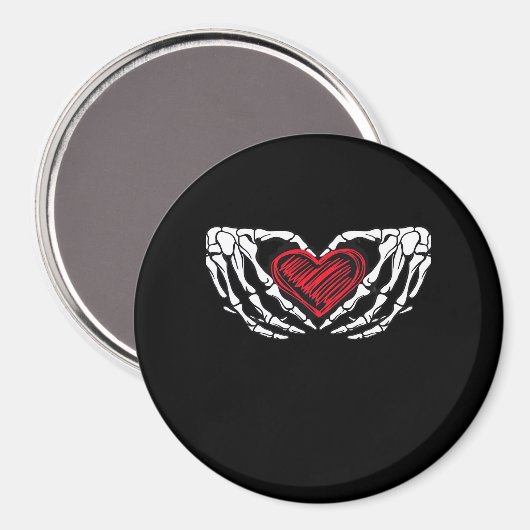 Skeletthandschuhe mit Herz-Klassik Magnet (Vorderseite/Rückseite)