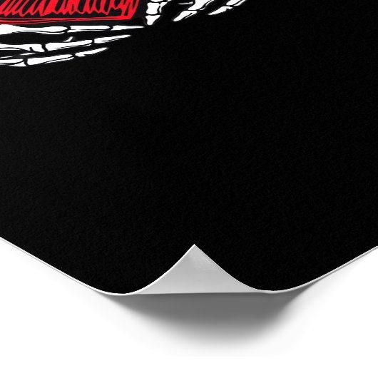 Skeletthandschuhe mit Herz-Klassik Poster (Ecke)