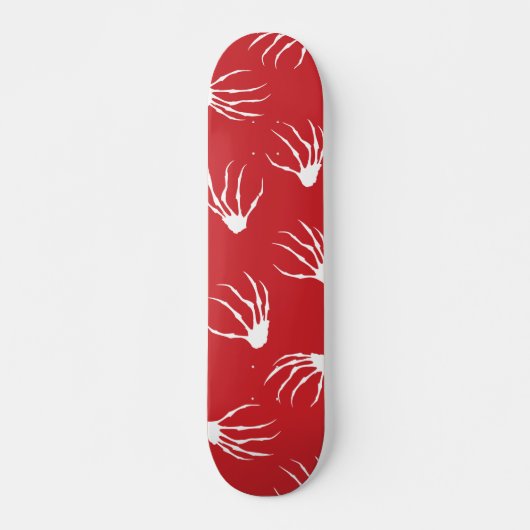 Skeletthandschuhe - Rot Skateboard (Vorne)