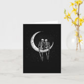 Skeletthaus auf dem Mond Sonniges Halloween-Kostüm Karte (Gelbe Blume)