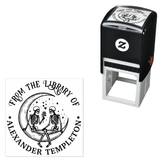 Skeletthaus Crescent Moon Library Name Permastempel (Beispiel)