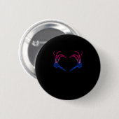 Skelettherz Bisexual LGBbt Q Pride Skull Hand Button (Vorne & Hinten)