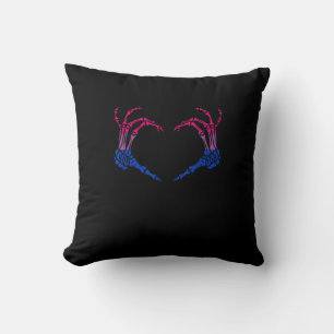 Skelettherz Bisexual LGBbt Q Pride Skull Hand Kissen