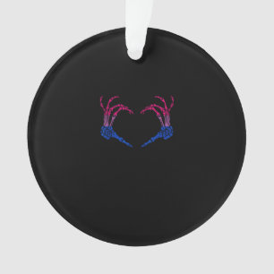 Skelettherz Bisexual LGBbt Q Pride Skull Hand Ornament