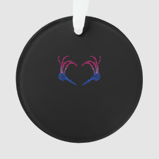 Skelettherz Bisexual LGBbt Q Pride Skull Hand Ornament