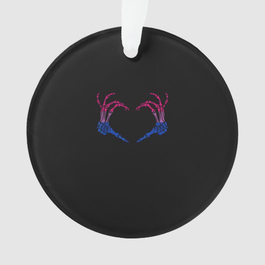 Skelettherz Bisexual LGBbt Q Pride Skull Hand Ornament (Vorderseite)