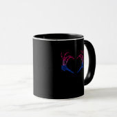 Skelettherz Bisexual LGBbt Q Pride Skull Hand Tasse (VorderseiteRechts)