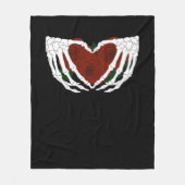 Skelettherz Fleecedecke (Vorderseite)