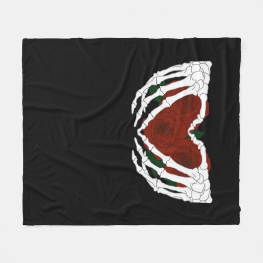 Skelettherz Fleecedecke (Vorderseite (Horizontal))