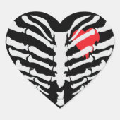 Skelettherz Herz-Aufkleber (Vorderseite)