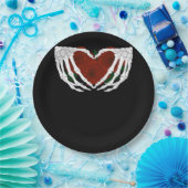 Skelettherz Pappteller (Party)