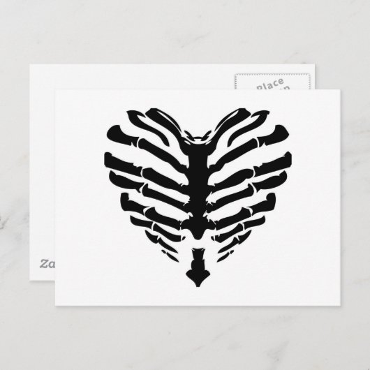 Skelettherz Postkarte (Vorne/Hinten)