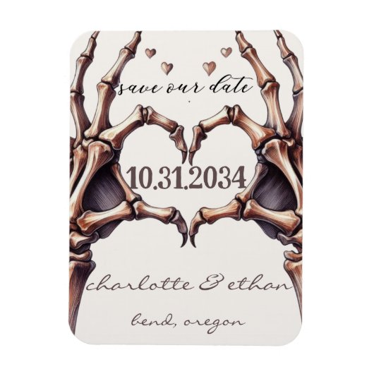 Skelettherz Save the Date Magnet (Vertikal)