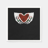 Skelettherz Serviette (Vorderseite)