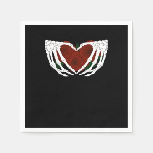 Skelettherz Serviette (Vorderseite)